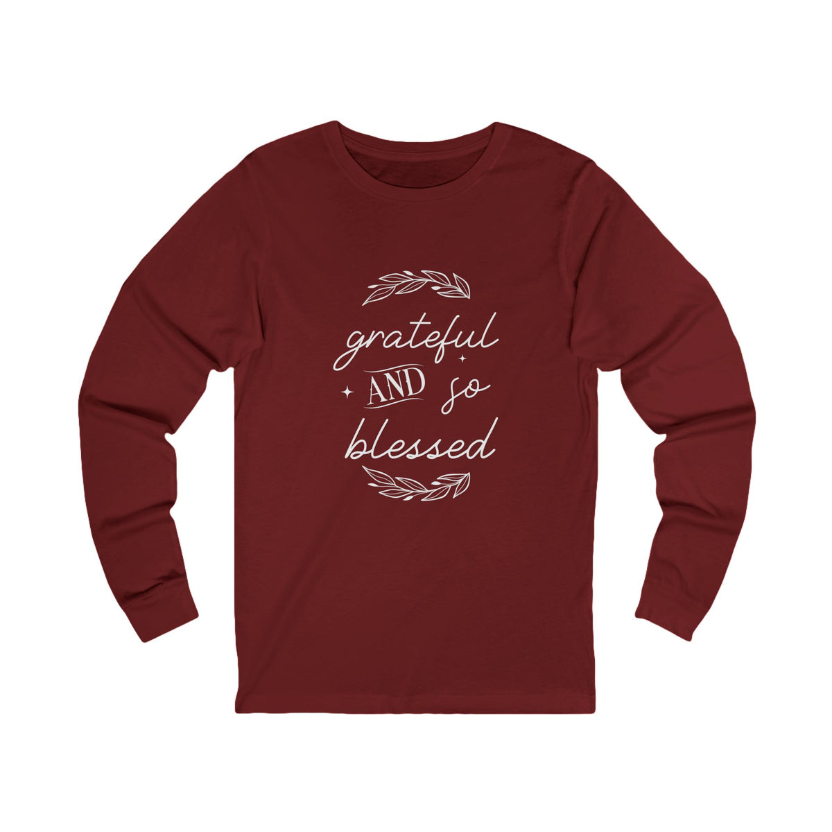 Ladies Christian Tee | Grateful & Blessed Long Sleeve Cotton T-Shirt for Her | Unisex Fit