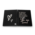 Christian Journal: "If God is For You" Spiral Notebook, Motivational Gift