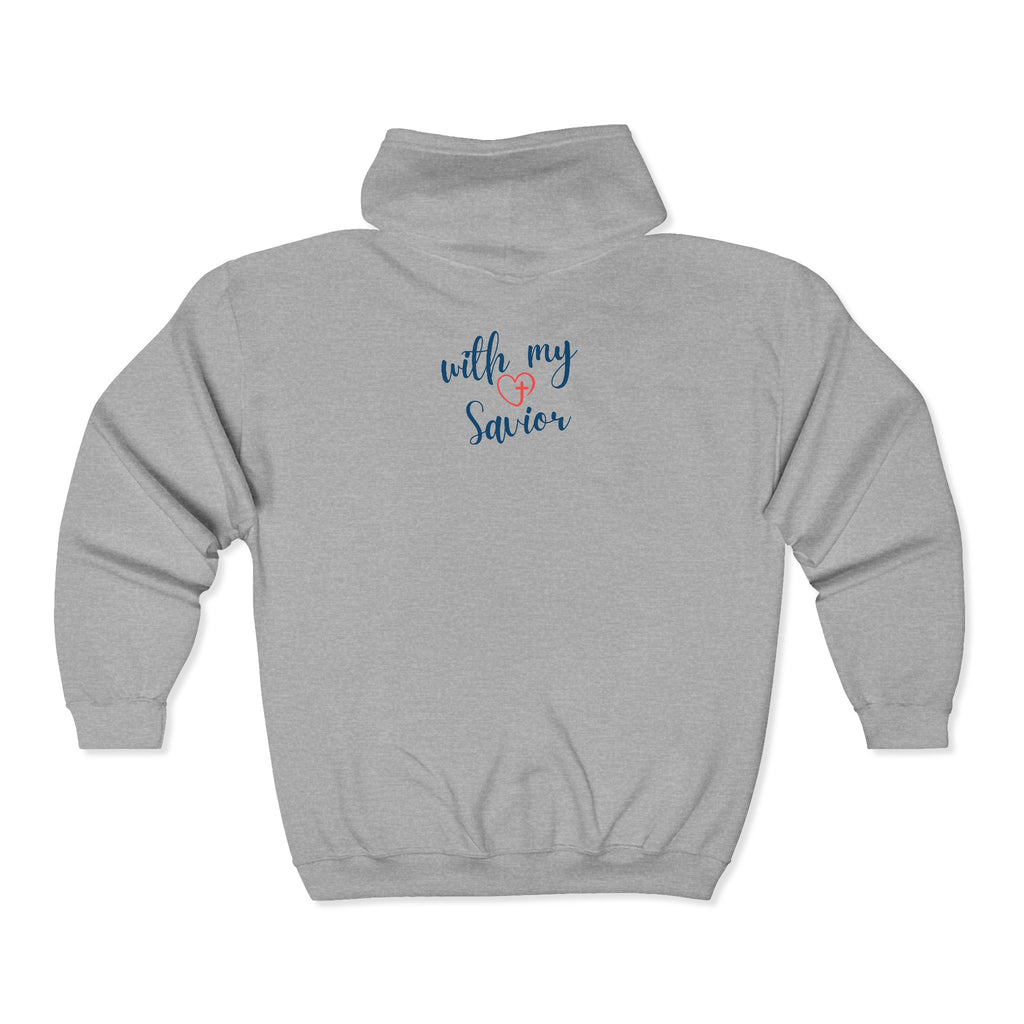 Christian Women's Zip-Up Hoodie | "Let Me Check With My Savior" Faith Sweatshirt