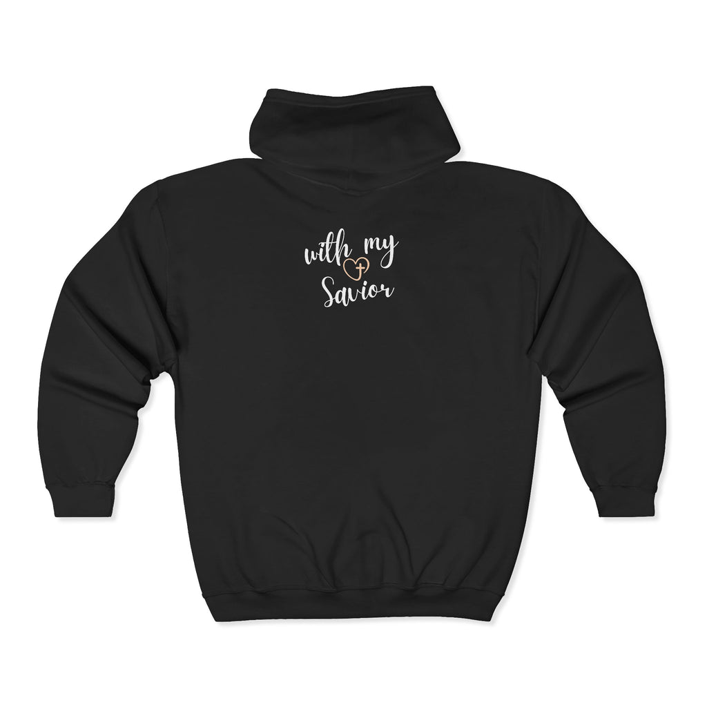 Christian Women's Zip-Up Hoodie | "Let Me Check With My Savior" Faith Sweatshirt