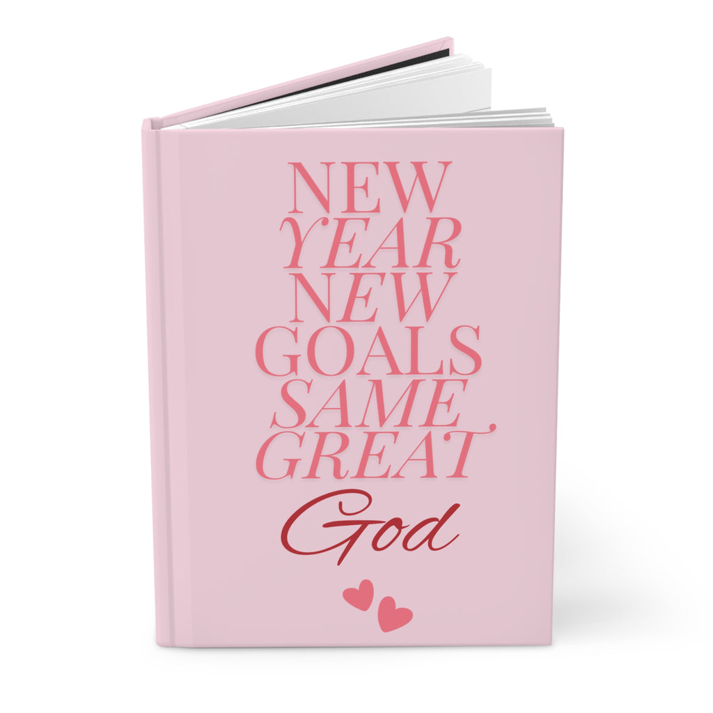 Christian Journal: Pink Hardcover Notebook, New Year Goals