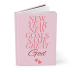 Christian Journal: Pink Hardcover Notebook, New Year Goals