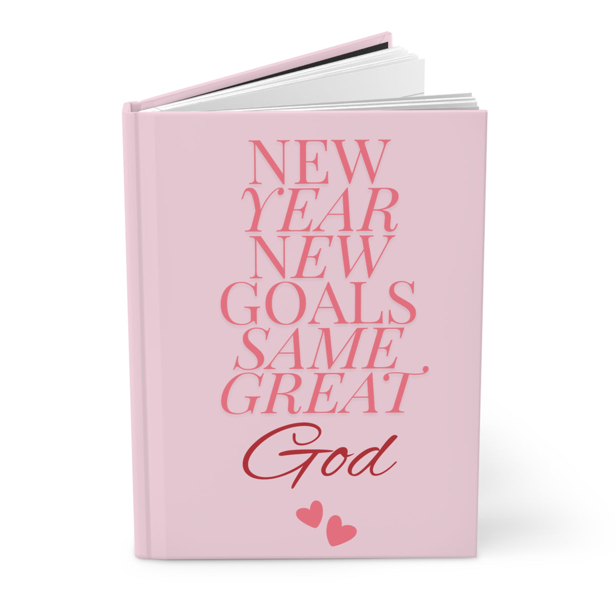 Christian Journal: Pink Hardcover Notebook, New Year Goals