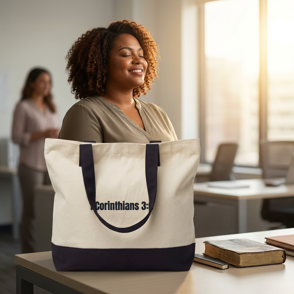 Planting Seeds Daily | Christian Zippered Canvas Tote | Jesus Cross Inspirational Gift for Her