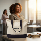 Planting Seeds Daily | Christian Zippered Canvas Tote | Jesus Cross Inspirational Gift for Her