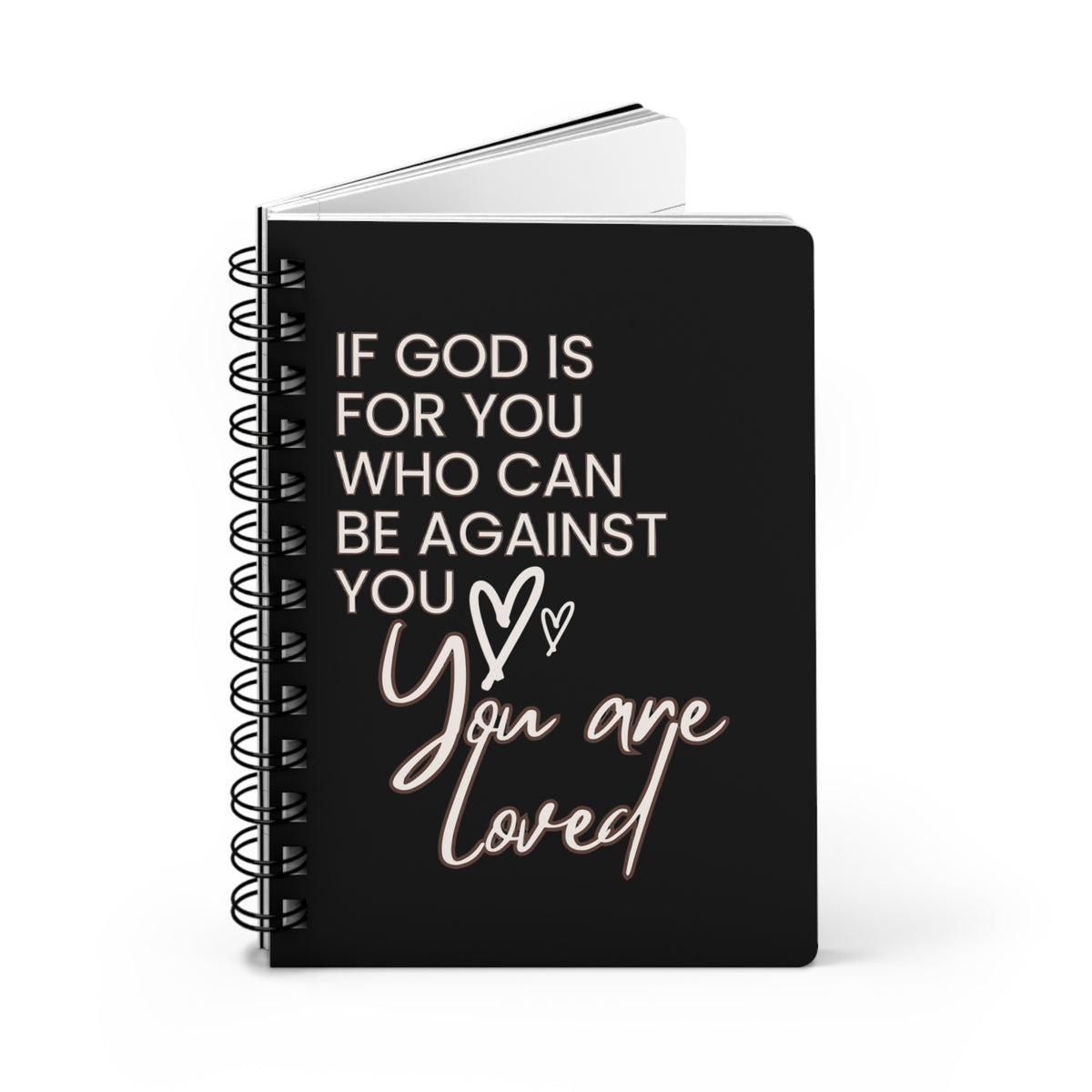 Christian Journal: "If God is For You" Spiral Notebook, Motivational Gift