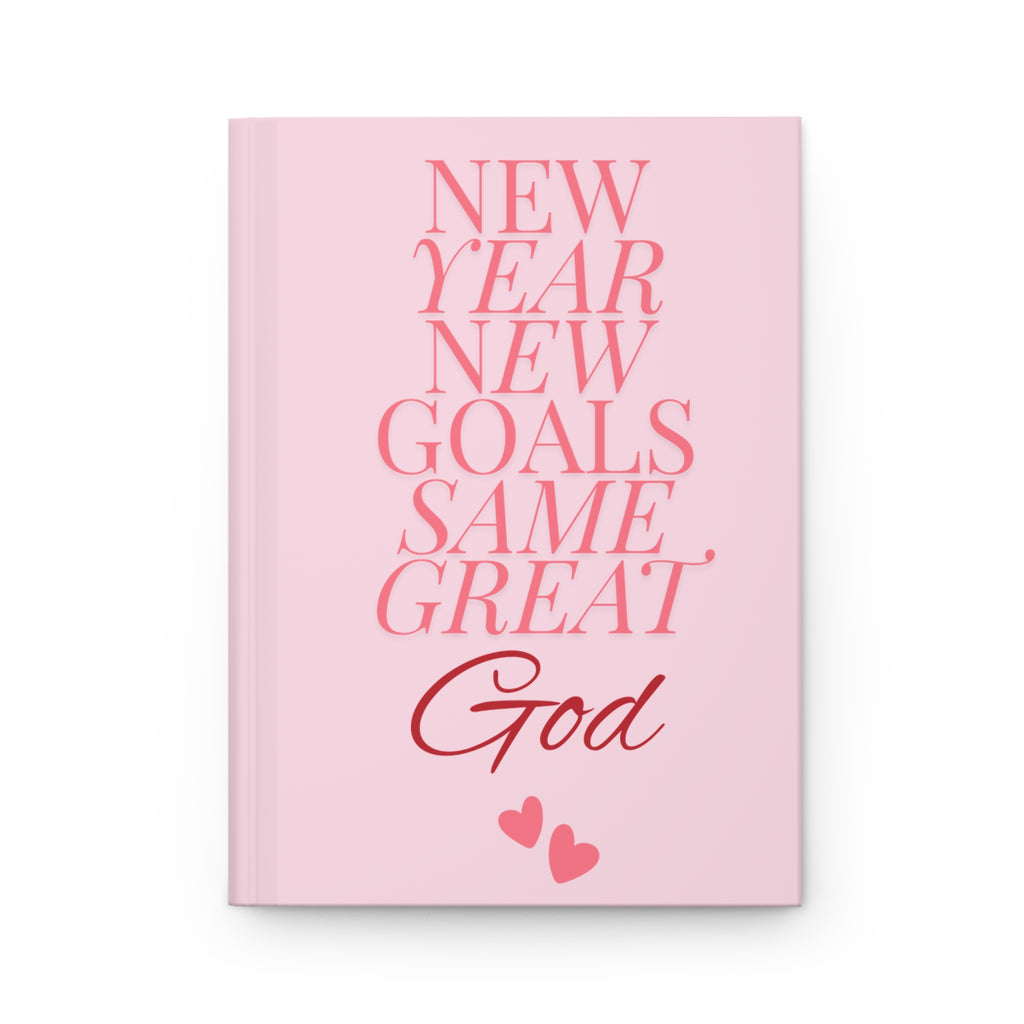 Christian Journal: Pink Hardcover Notebook, New Year Goals