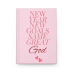 Christian Journal: Pink Hardcover Notebook, New Year Goals
