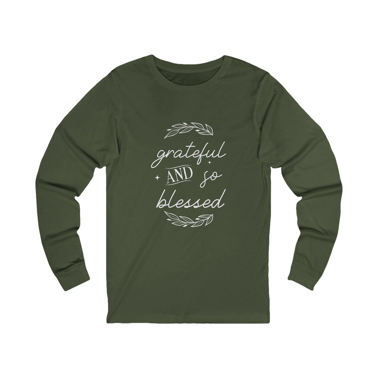 Ladies Christian Tee | Grateful & Blessed Long Sleeve Cotton T-Shirt for Her | Unisex Fit