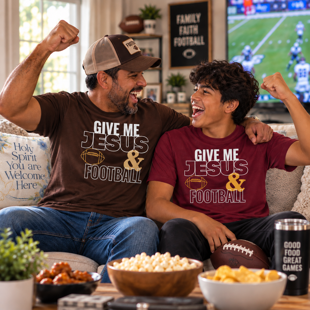 Give Me Jesus & Football T-Shirt | Christian Football Unisex Fall Tee