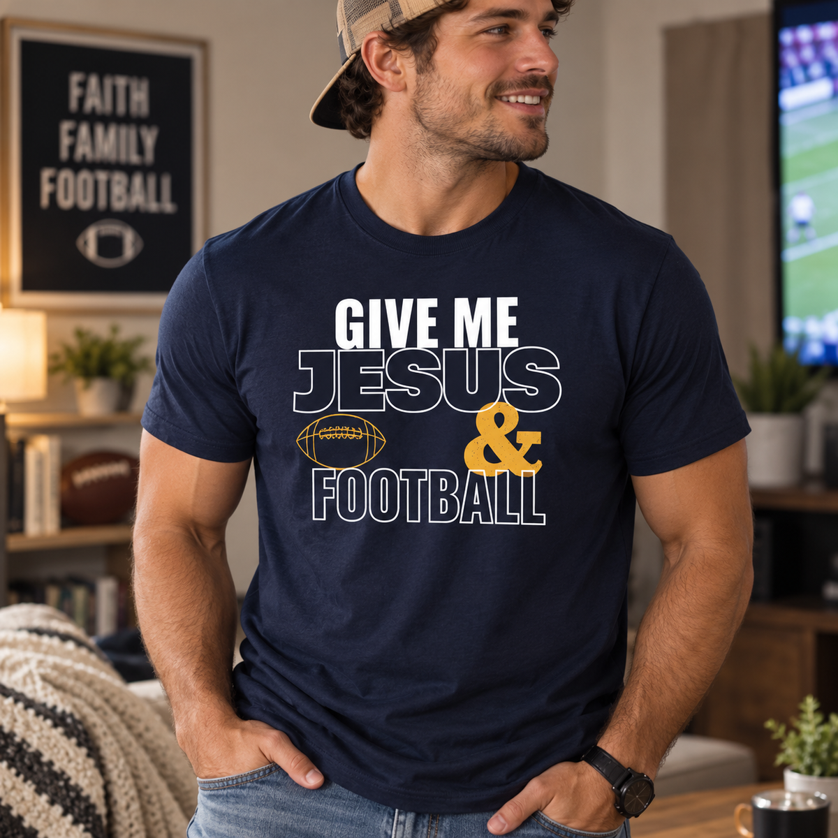 Give Me Jesus & Football T-Shirt | Christian Football Unisex Fall Tee