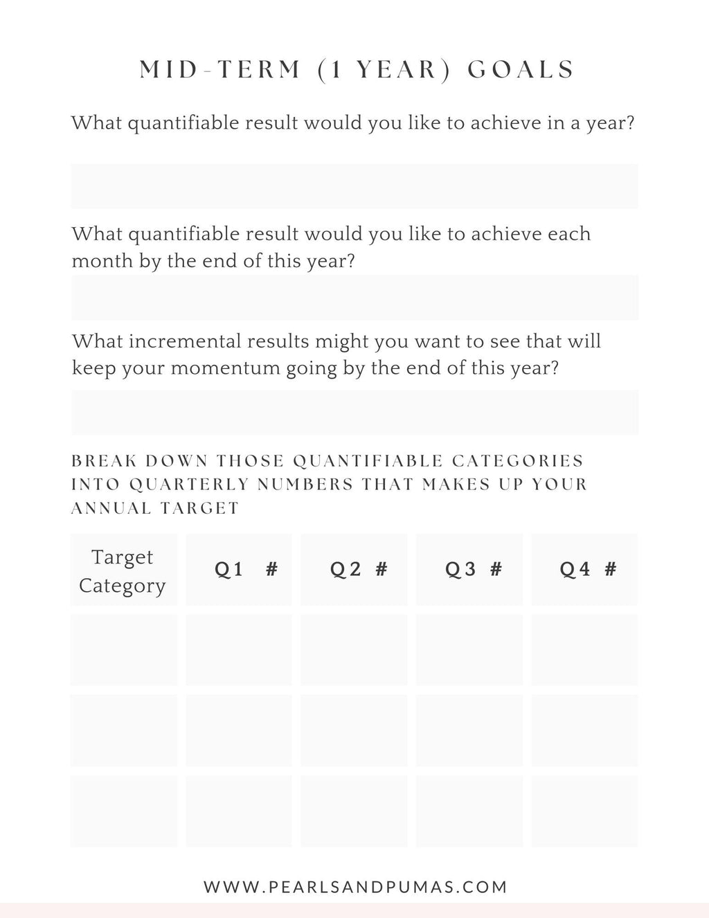 Goal Setting Planner