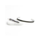 Inspirational Christian Cuff Bracelet: "Blessed With Peace, Not Today Satan"
