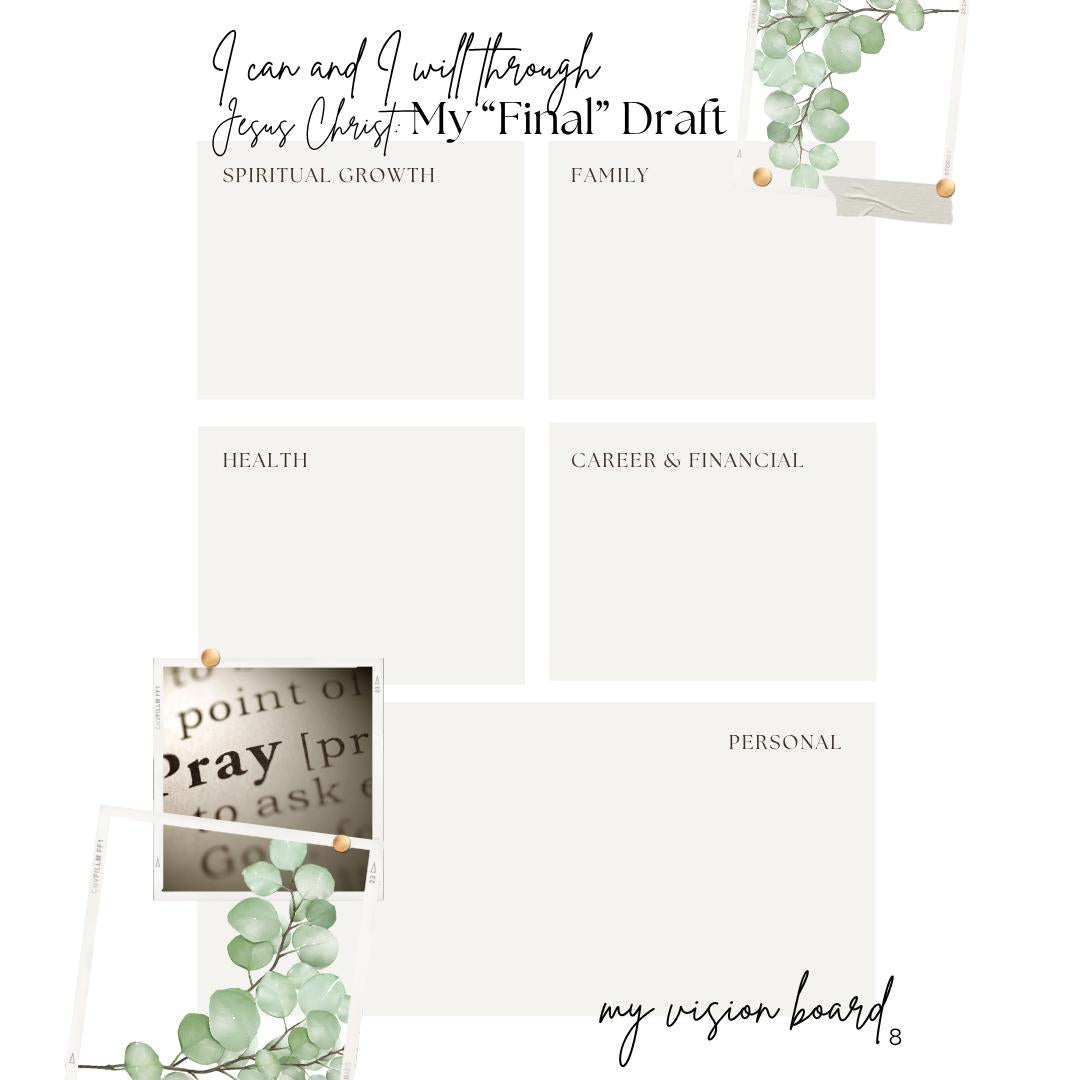 Christian Vision Board Workbook: Christ-Centered Goal Planning (Digital Download)