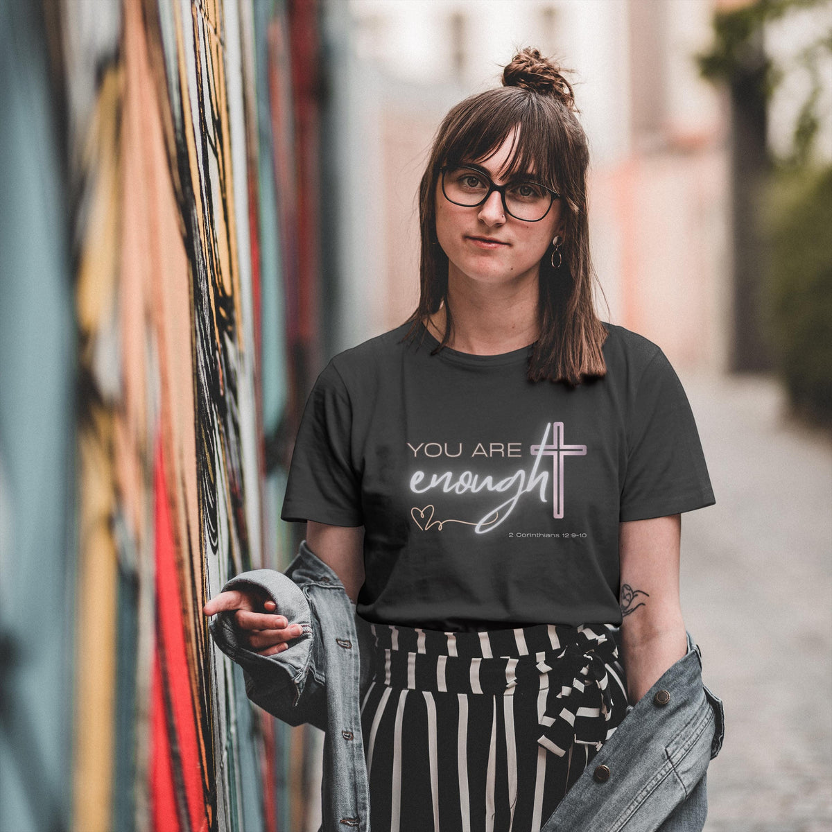 Inspirational 'You Are Enough' Christian Tee - Women's Softstyle Faith Shirt