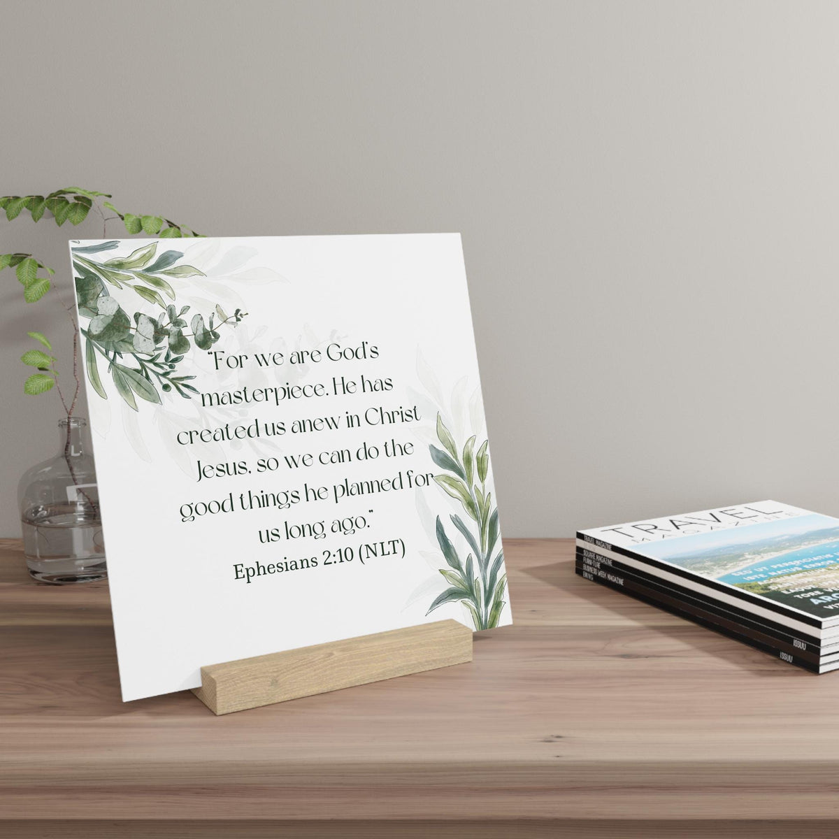 Inspirational Gallery Board with Stand, Home Decor, Motivational Quote Display, Christian Gift, Office Decor