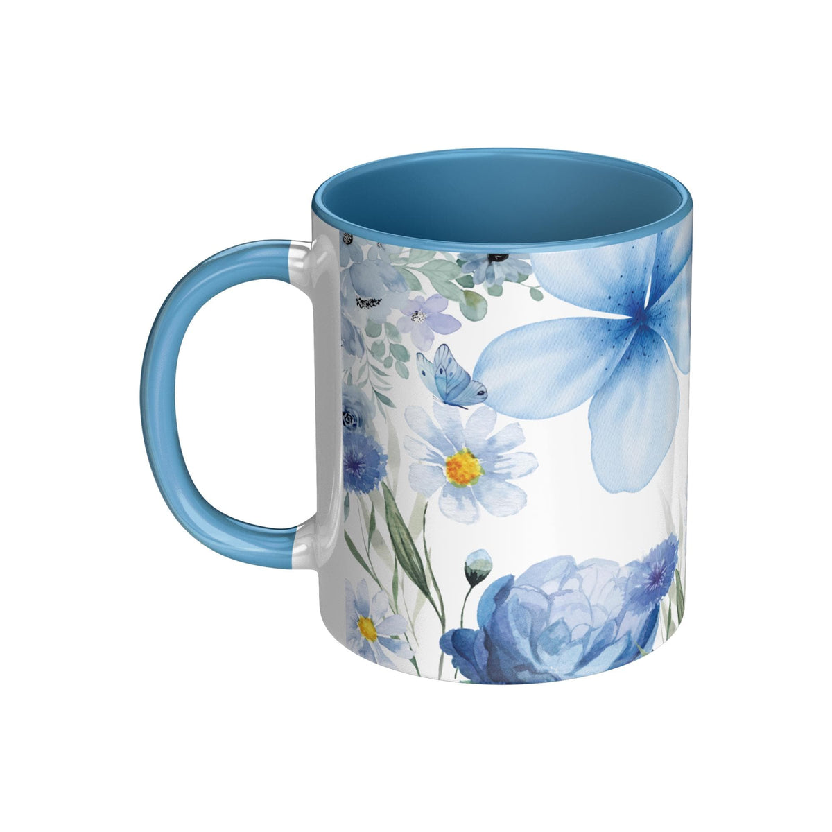 Love Like Jesus Blue Floral Ceramic Mug - Christian Gift