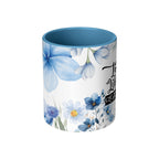Love Like Jesus Blue Floral Ceramic Mug - Christian Gift