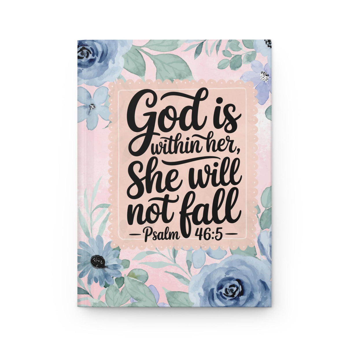 Inspirational Prayer Journal | Psalm 46:5 Floral Hardcover Notebook