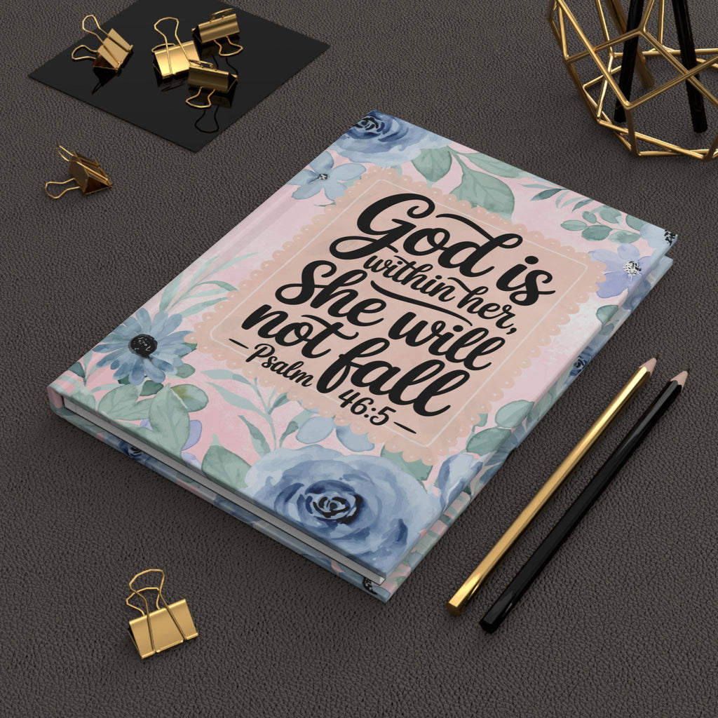 Inspirational Prayer Journal | Psalm 46:5 Floral Hardcover Notebook