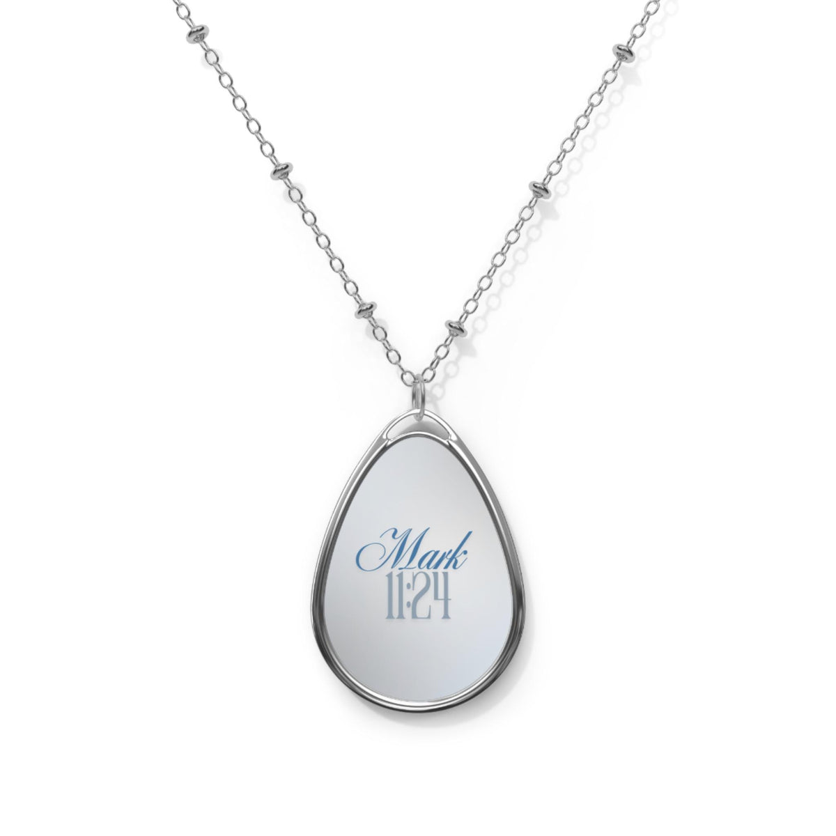 Mark 11:24 Elegant Oval Engraved Necklace | Christian Faith Jewelry