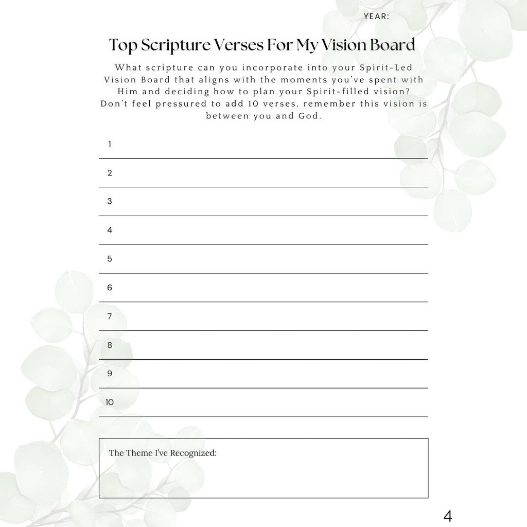 Christian Vision Board Workbook: Christ-Centered Goal Planning (Digital Download)