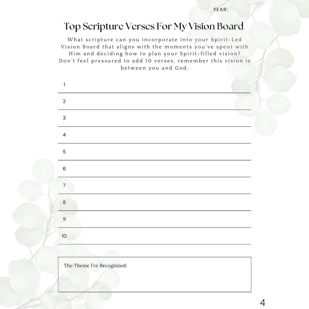 Christian Vision Board Workbook: Christ-Centered Goal Planning (Digital Download)
