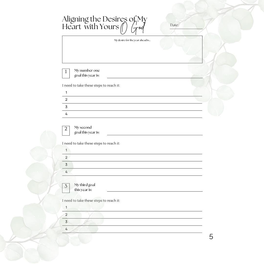 Christian Vision Board Workbook: Christ-Centered Goal Planning (Digital Download)