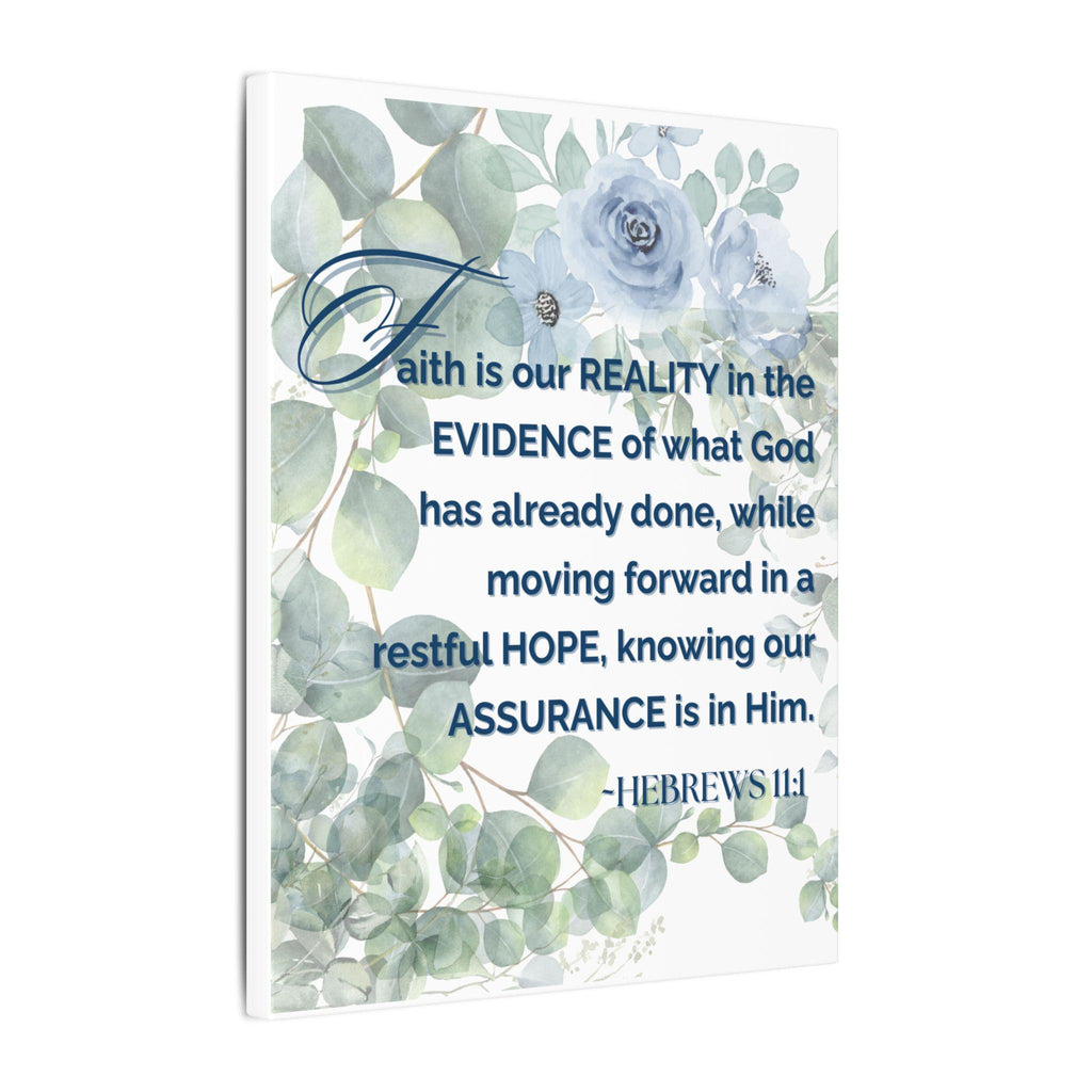 Eucalyptus Floral Canvas Wall Art: Inspirational Faith Quote