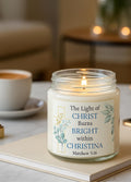 Personalized Christian Candle: Proverbs 31, Coconut Apricot Wax, Faith Gift