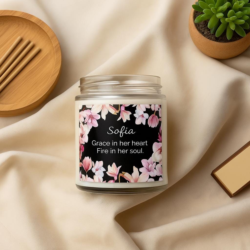 Personalized Christian Candle: Proverbs 31, Vanilla Bean Scent