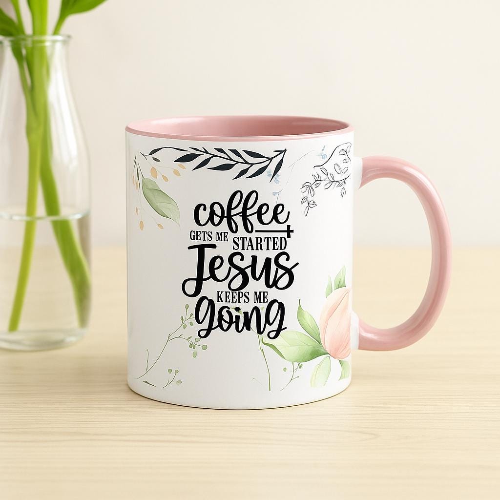Christian Coffee Mug | Jesus Keeps Me Going Ceramic Cup | Faith Gift