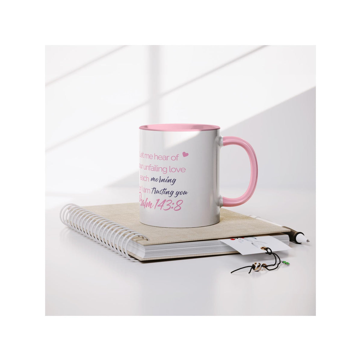 Christian Ceramic Mug | Psalm 143:8 Inspirational Coffee Cup