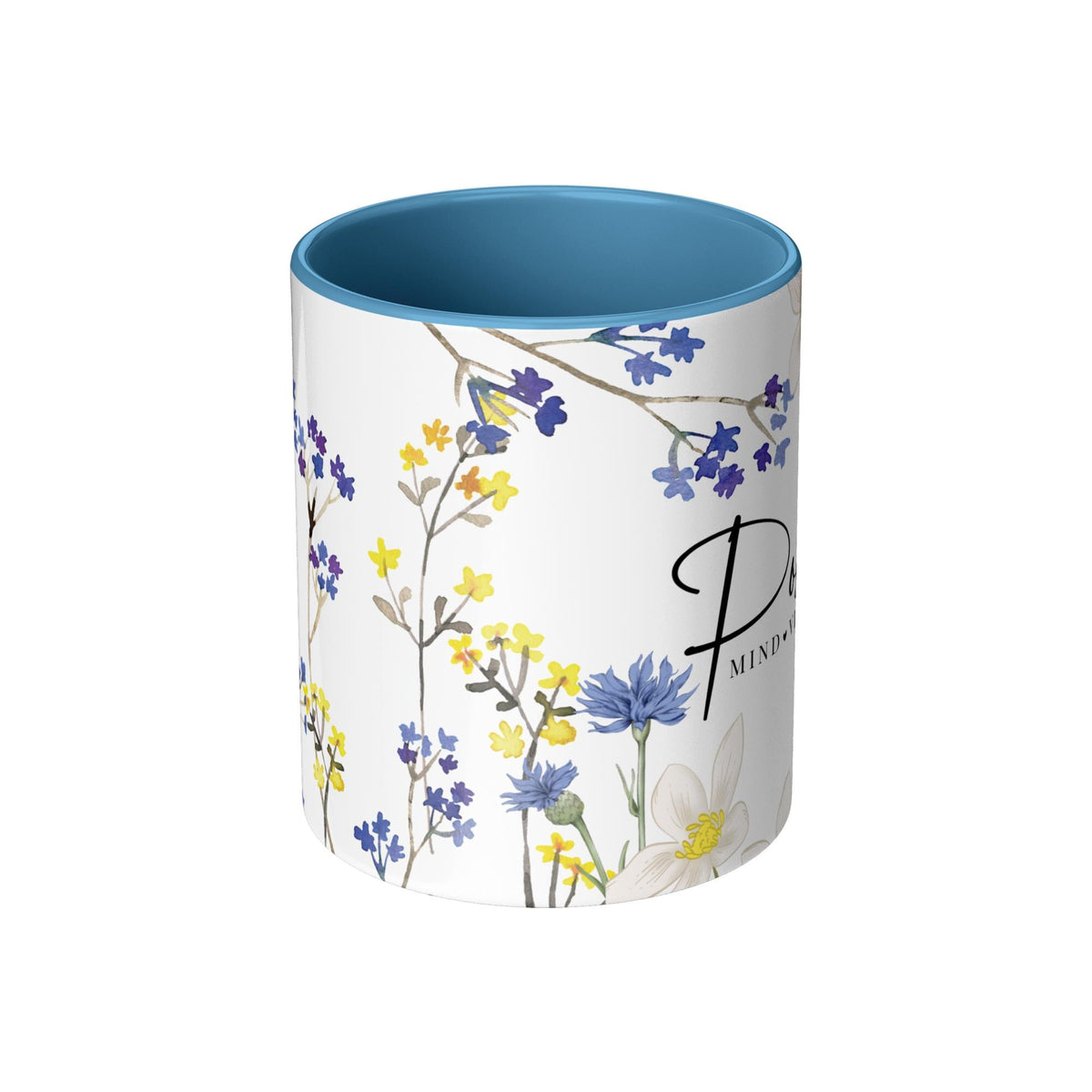Floral Positive Vibes Coffee Mug, Inspirational Gift for Her