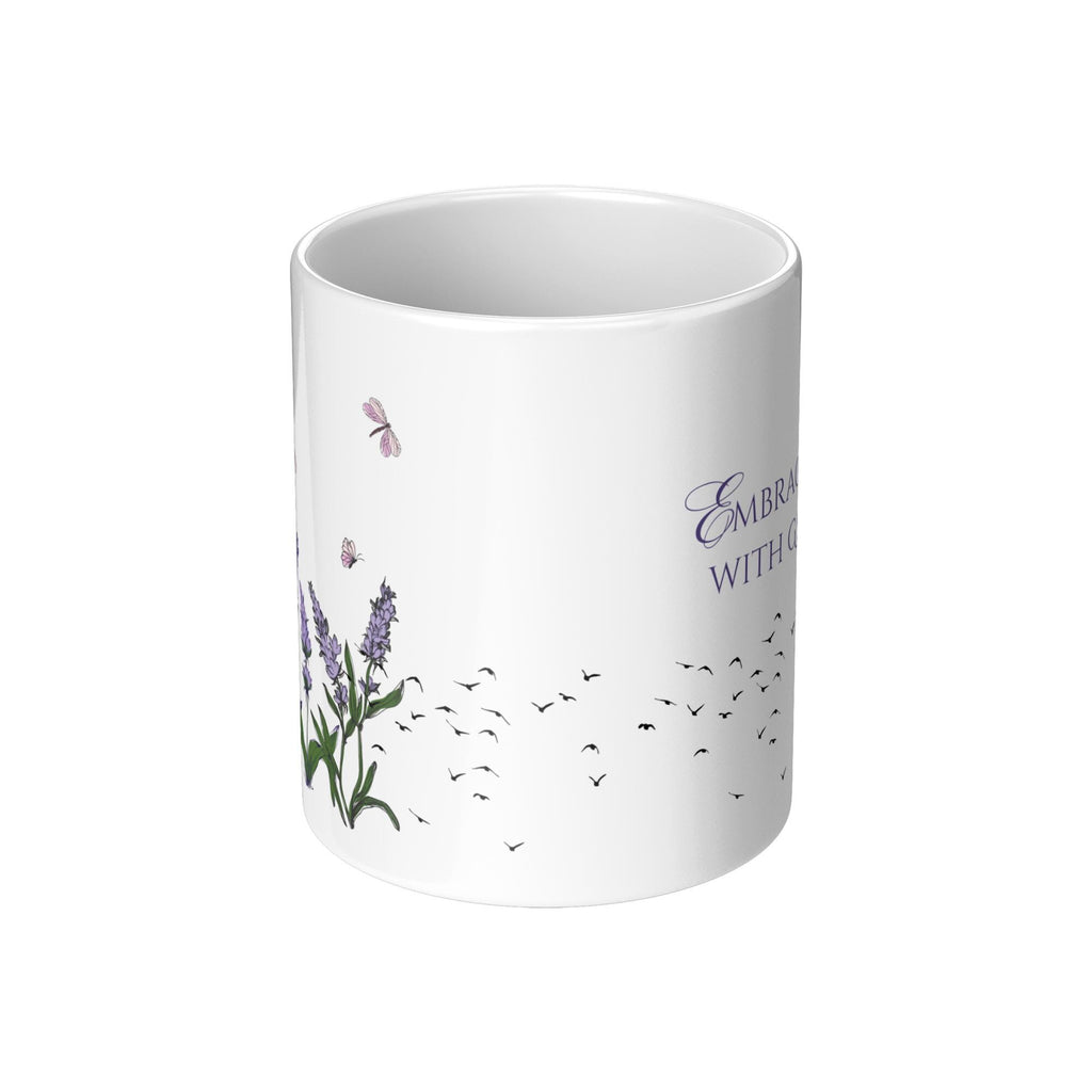 Embraced With Grace Floral Mug: Christian Inspirational Gift