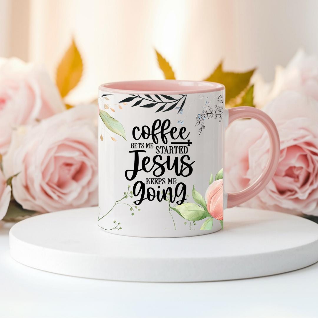 Christian Coffee Mug | Jesus Keeps Me Going Ceramic Cup | Faith Gift
