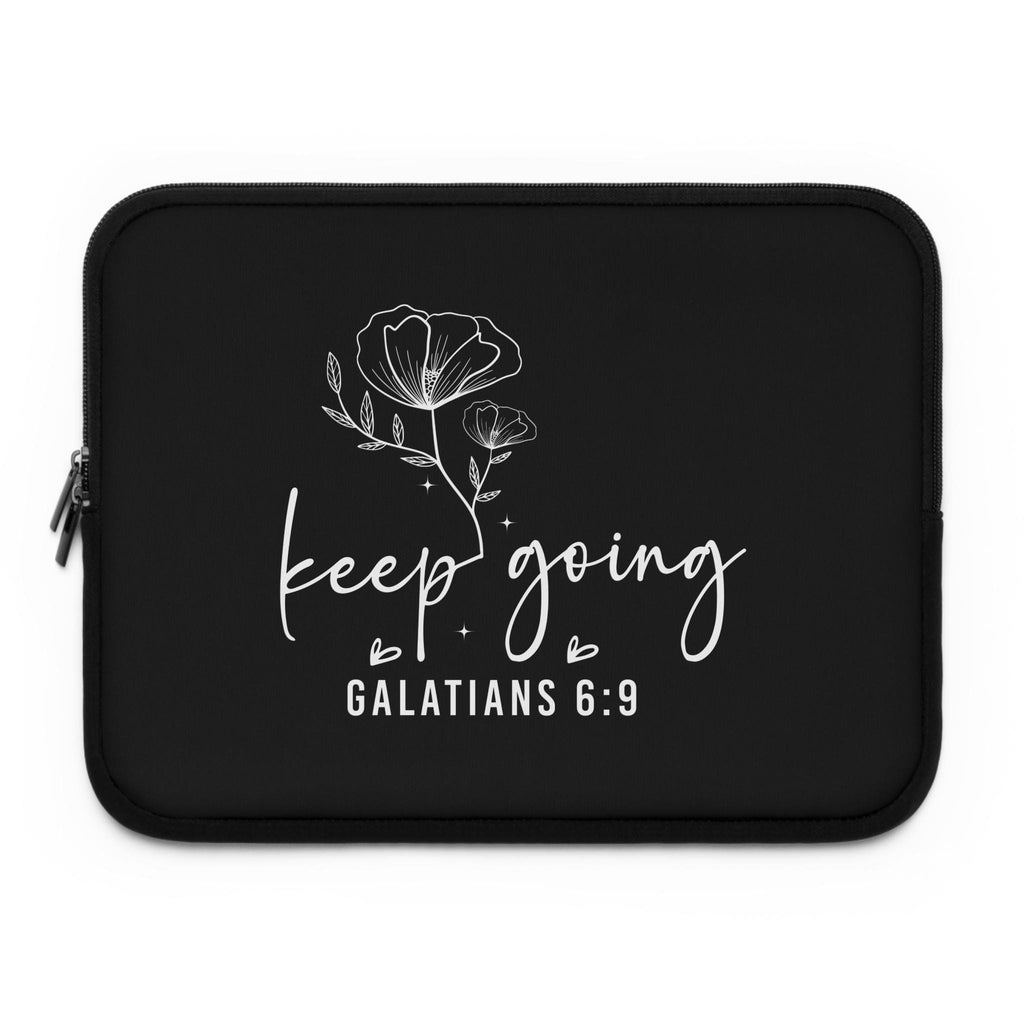 Floral Galatians 6:9 Laptop Sleeve | Christian "Keep Going" Motivational Gift