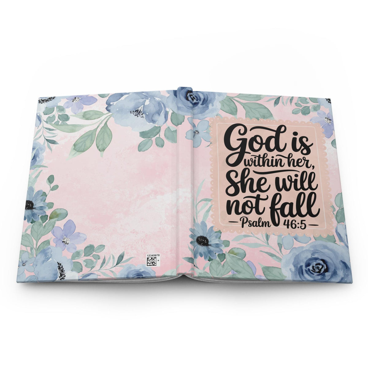 Inspirational Prayer Journal | Psalm 46:5 Floral Hardcover Notebook
