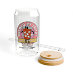Christian Tumbler: "Brewed with Faith" Tempered Glass Summer Sipper