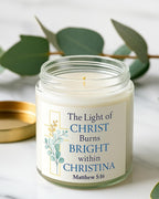 Personalized Christian Candle: Proverbs 31, Coconut Apricot Wax, Faith Gift