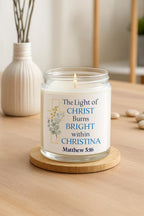 Personalized Christian Candle: Proverbs 31, Coconut Apricot Wax, Faith Gift