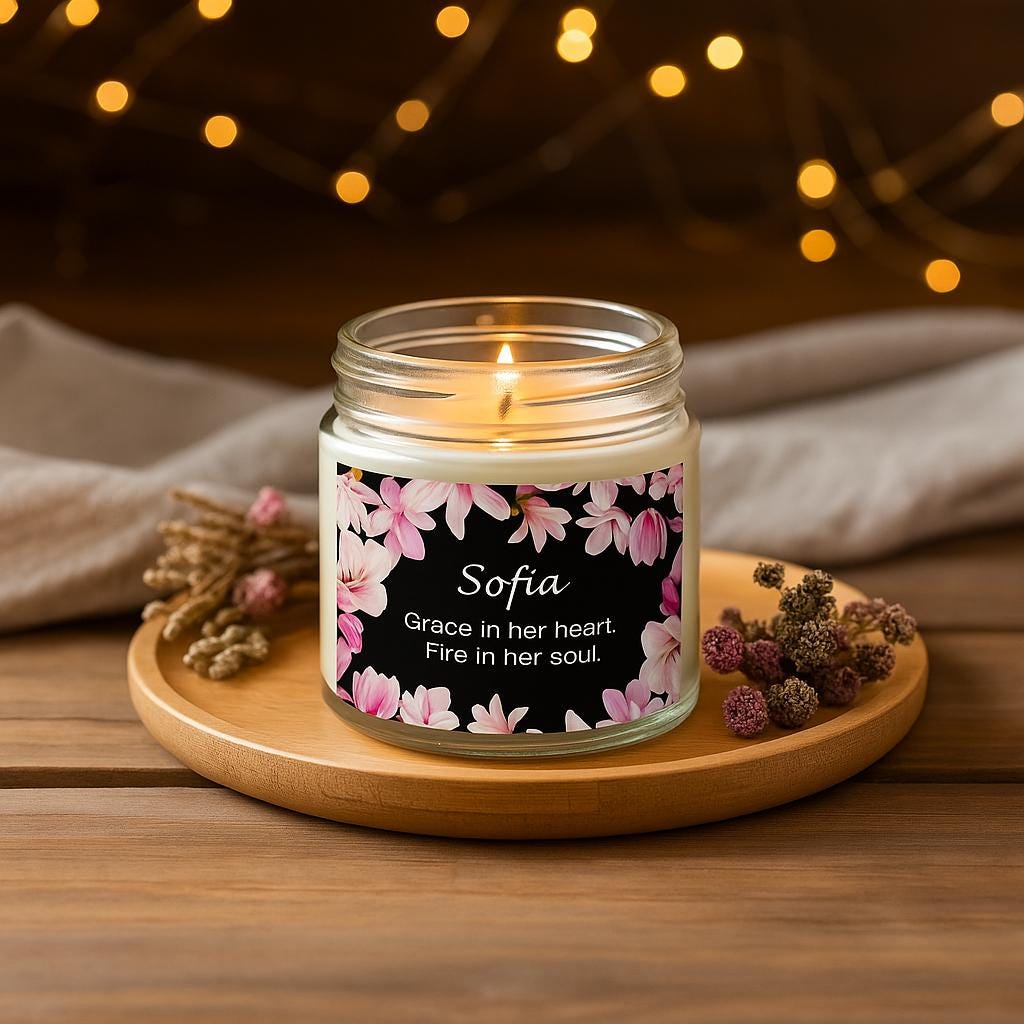 Personalized Christian Candle: Proverbs 31, Vanilla Bean Scent
