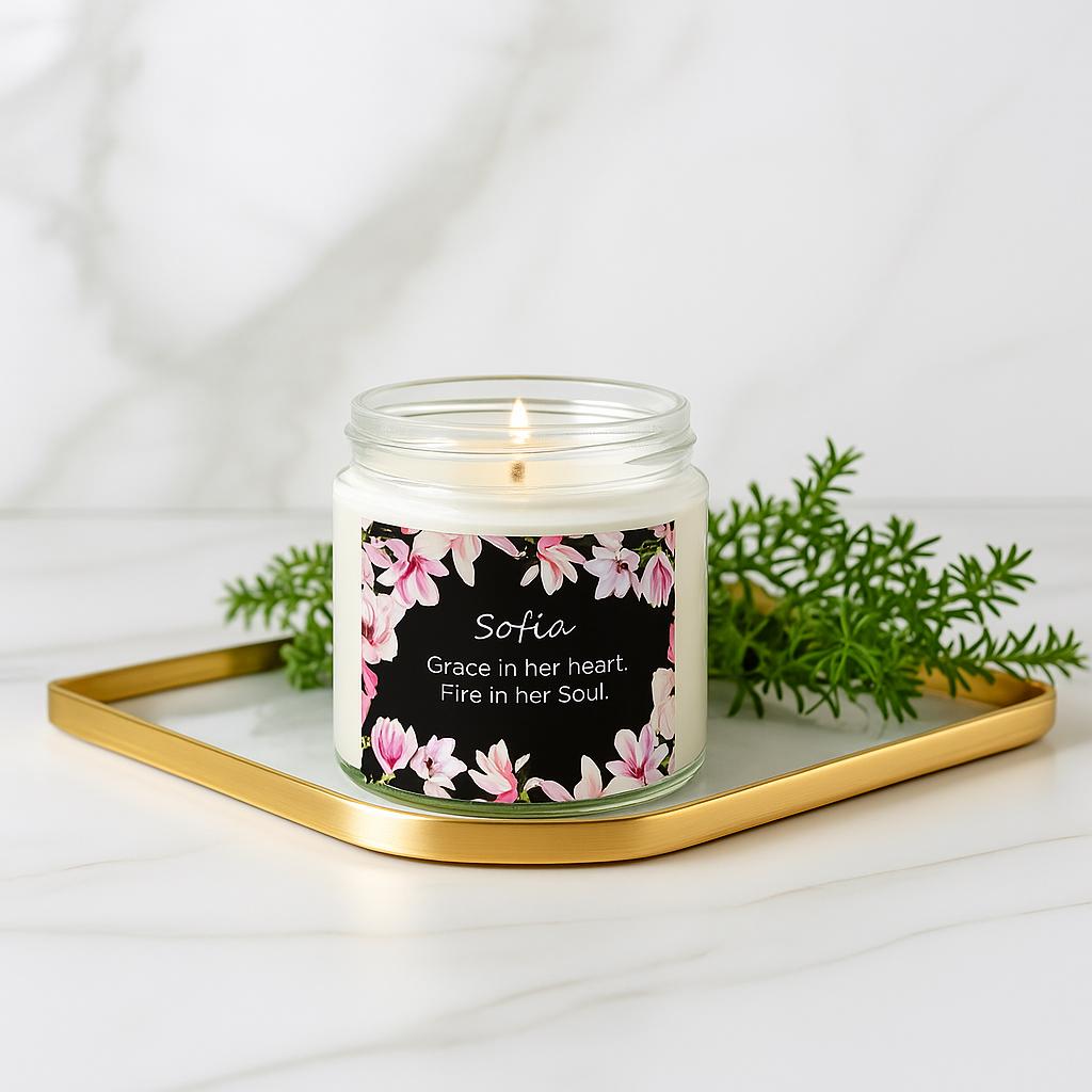 Personalized Christian Candle: Proverbs 31, Vanilla Bean Scent