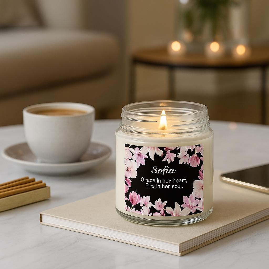 Personalized Christian Candle: Proverbs 31, Vanilla Bean Scent