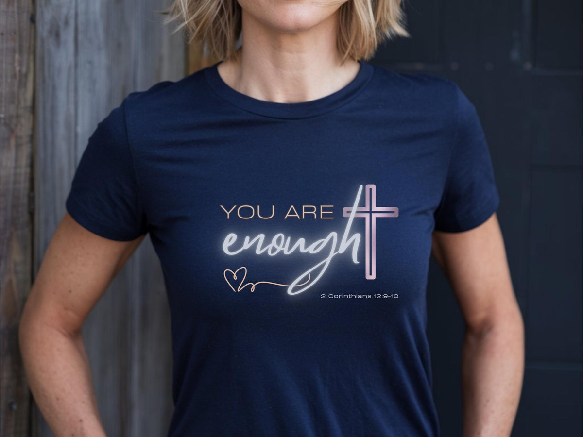 Inspirational 'You Are Enough' Christian Tee - Women's Softstyle Faith Shirt