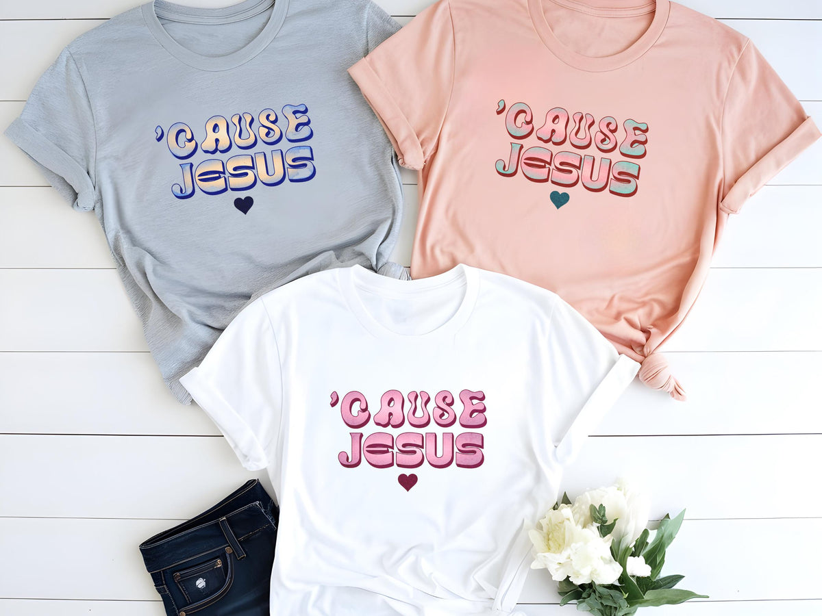 Women's Christian T-Shirt: 'Cause Jesus' Softstyle Faith Tee