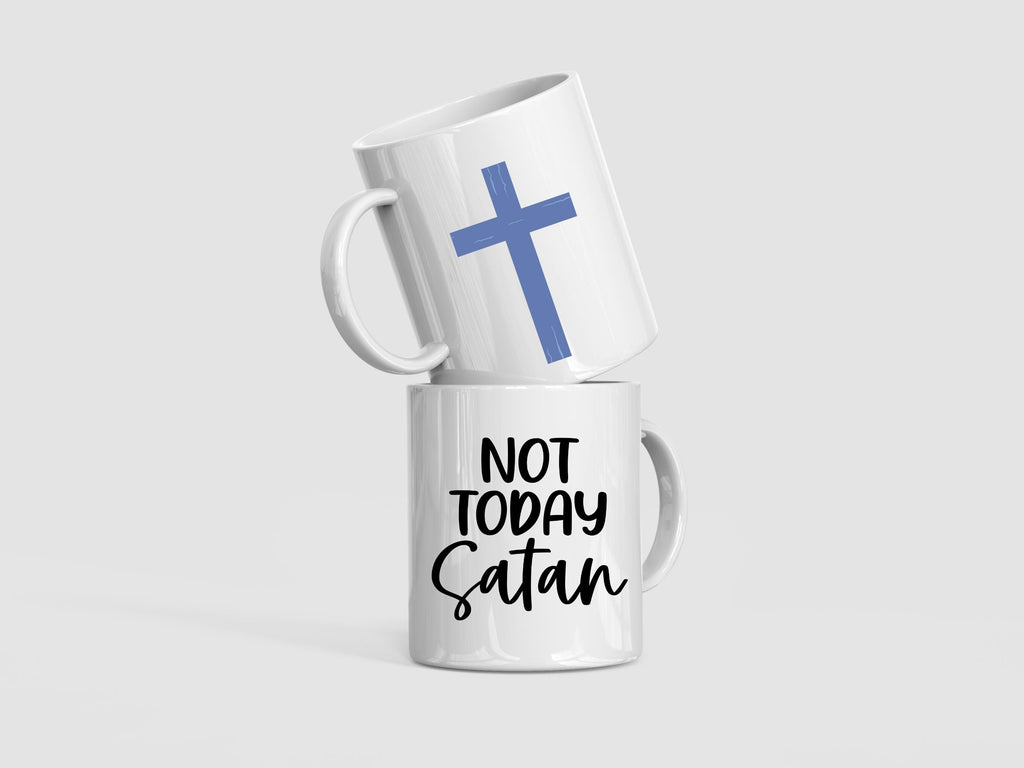 Not Today Satan Coffee Mug | Christian Ceramic Cup, Spiritual Gift