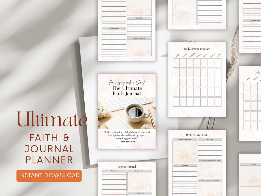 Christian Printable Prayer Journal, Instant Download, Home Management, Faith-Based Printable
