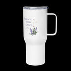 Embraced with Grace Christian Travel Mug | Lavender Floral Faith Tumbler