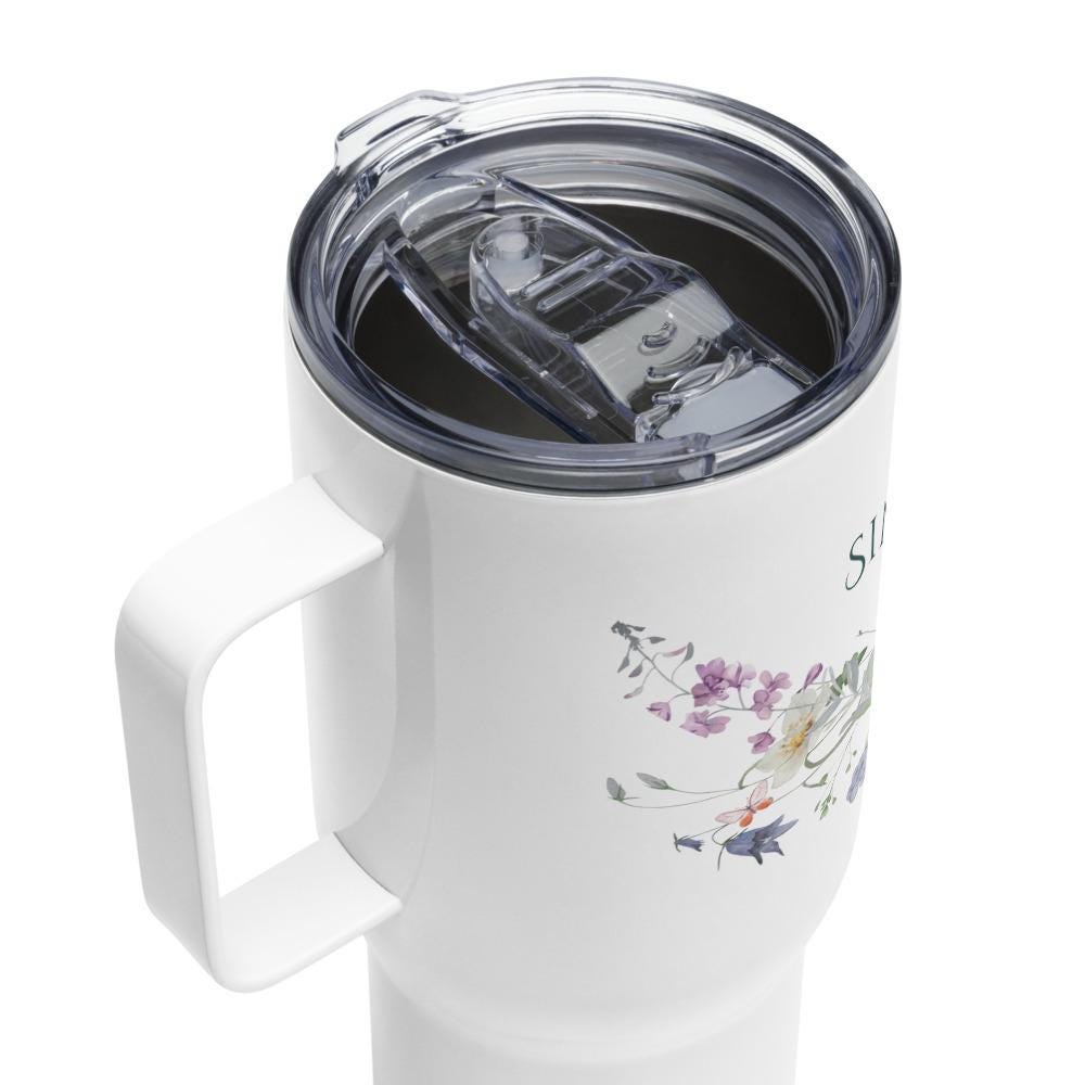 Christian Floral Travel Mug | Simply Blessed Coffee Tumbler